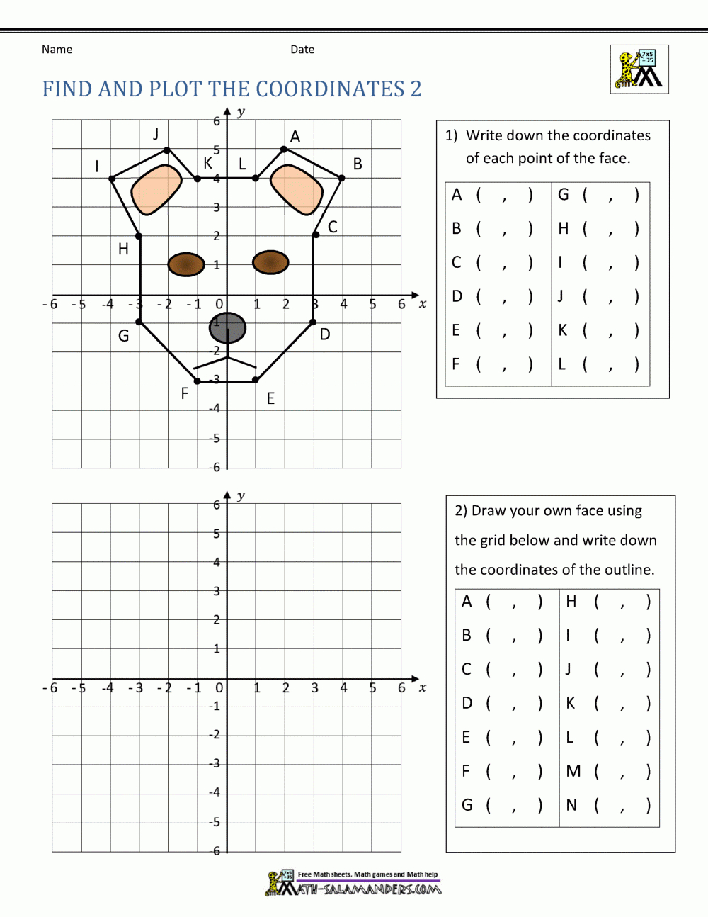 Coordinate Plane Worksheets - 4 Quadrants in Free Printable Coordinate Plane Pictures