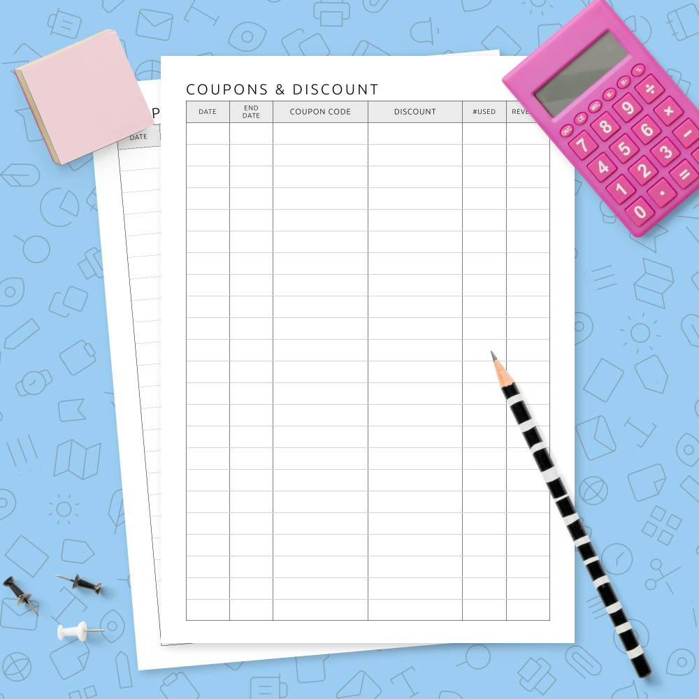 Coupons &amp;amp;Amp; Discount Tracker Template - Printable Pdf with regard to Free Printable Coupon Spreadsheet