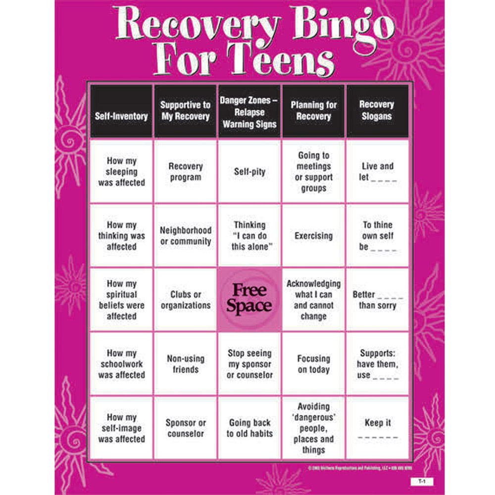 Courage To Change :: Format :: Bingo Games :: Recovery Bingo Game inside Free Printable Recovery Games