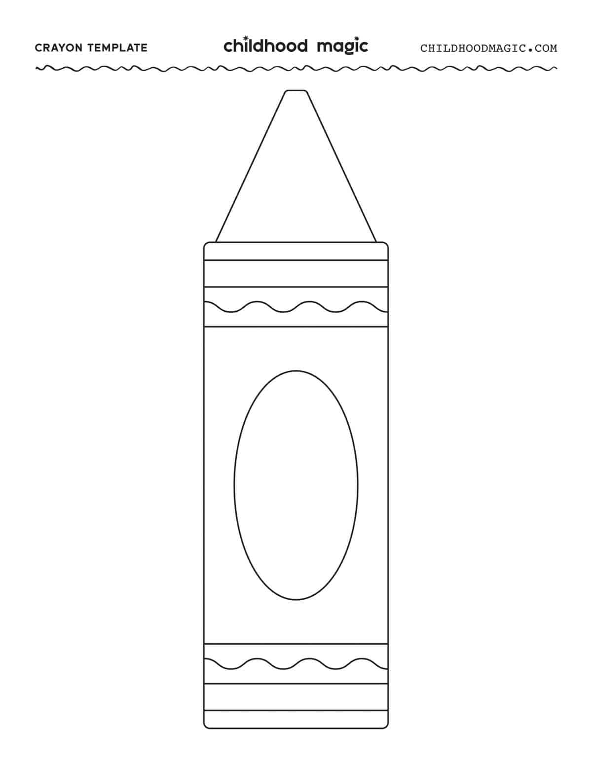 Crayon Template - Childhood Magic for Free Printable Crayon Pattern