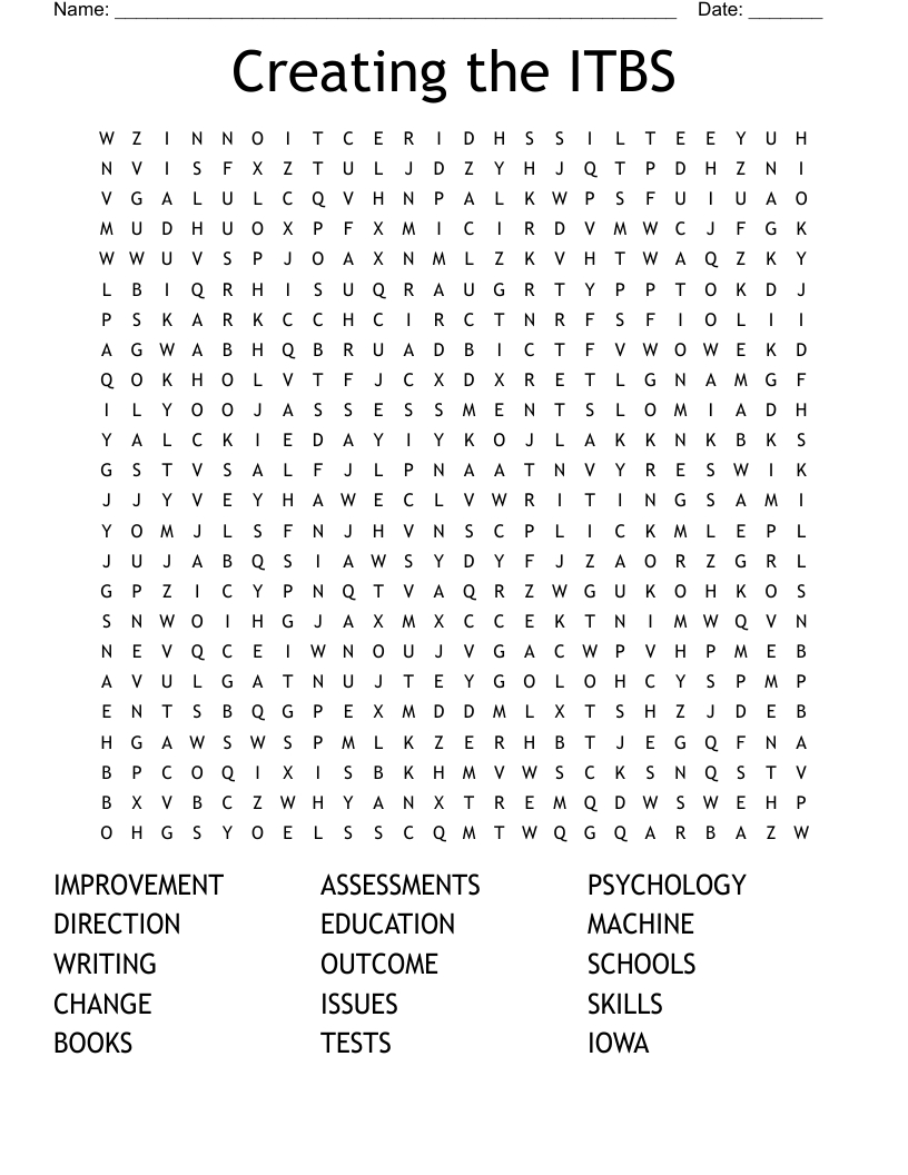 Creating The Itbs Word Search - Wordmint intended for Free Printable Itbs Practice Worksheets