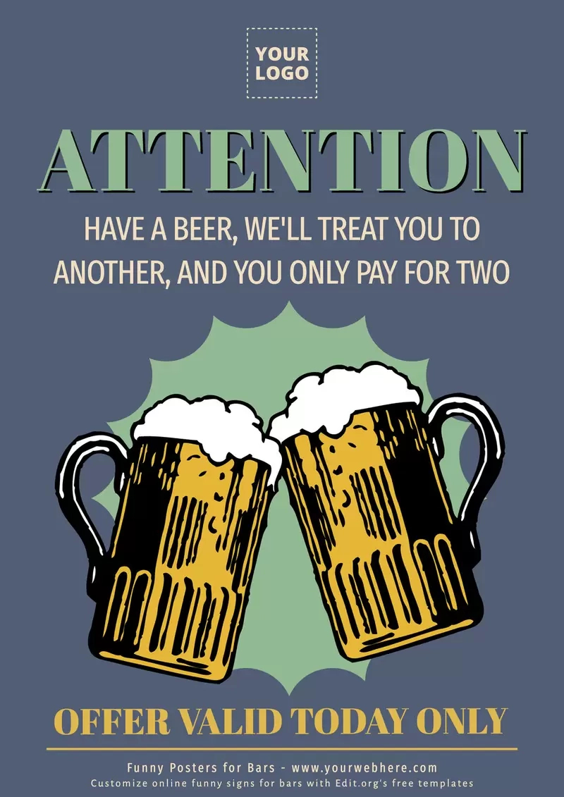 Creative Funny Bar Signs To Customize Online intended for Free Printable Funny Posters