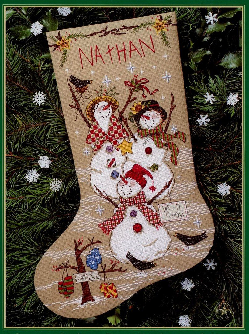 Cross Stitch Snowmen Stocking Pattern intended for Free Printable Cross Stitch Christmas Stocking Patterns