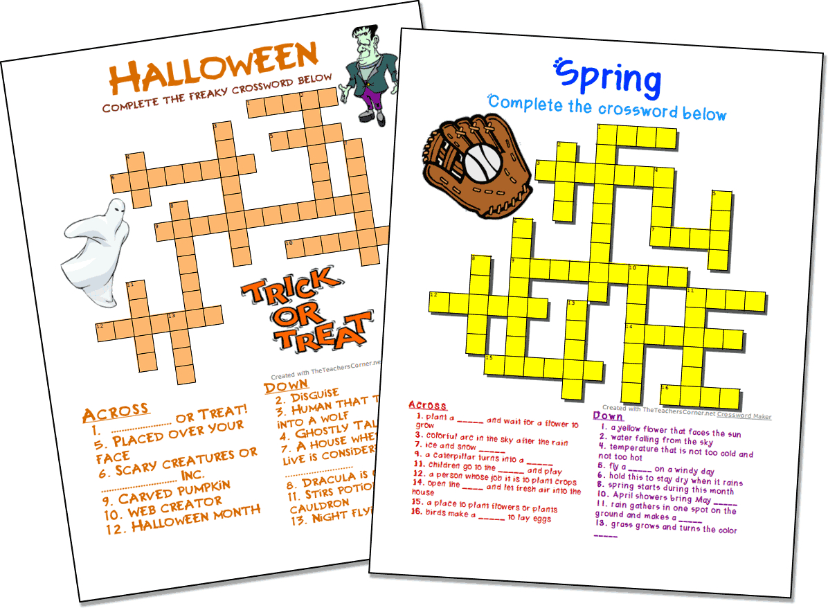 Crossword Puzzle Maker | World Famous From The Teacher&amp;#039;S Corner pertaining to Free Crossword Puzzle Maker Printable