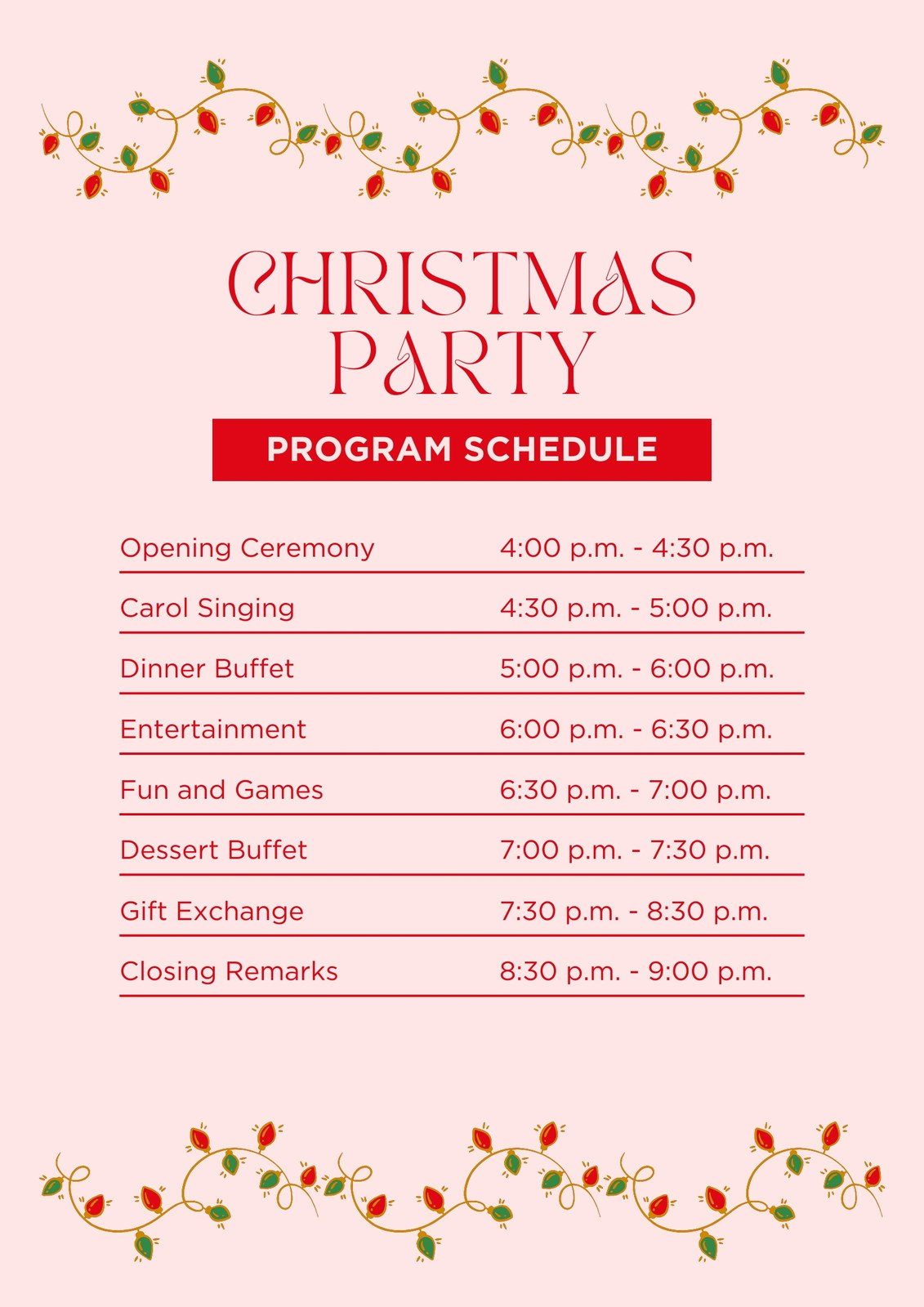 Custom Printable Christmas Program Templates | Canva intended for Free Printable Christmas Programs