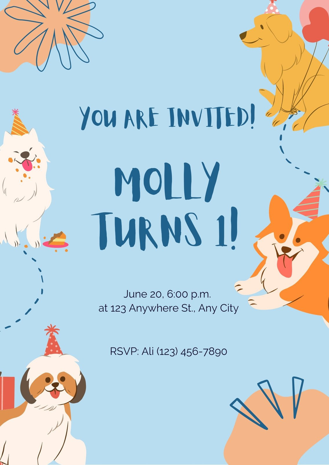 Customize 73+ Dog Birthday Invitation Templates Online - Canva with regard to Dog Birthday Invitations Free Printable