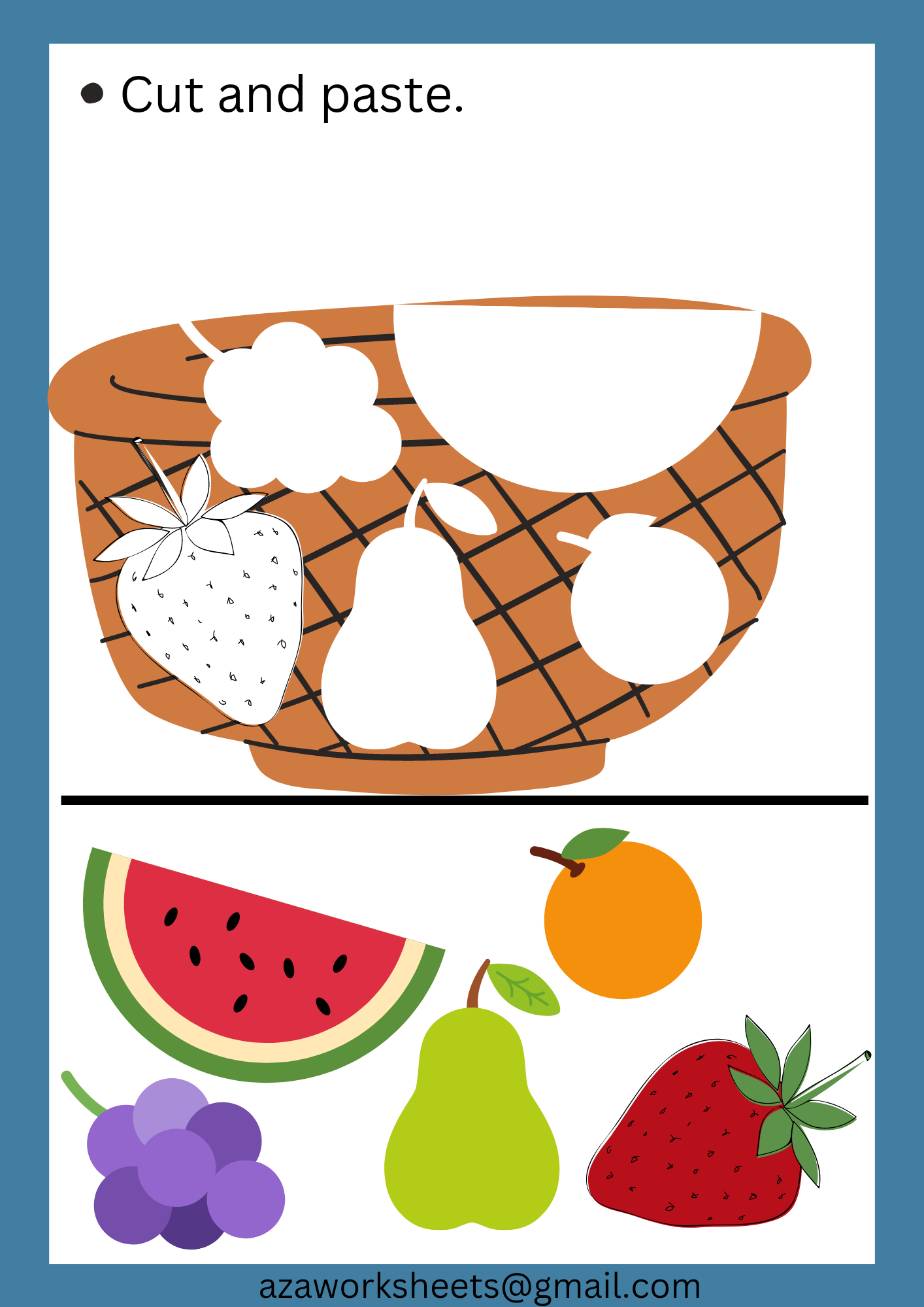 Cut And Paste Worksheets For Preschoolers And Nursery Students in Free Printable Cut And Paste Worksheets For Preschoolers