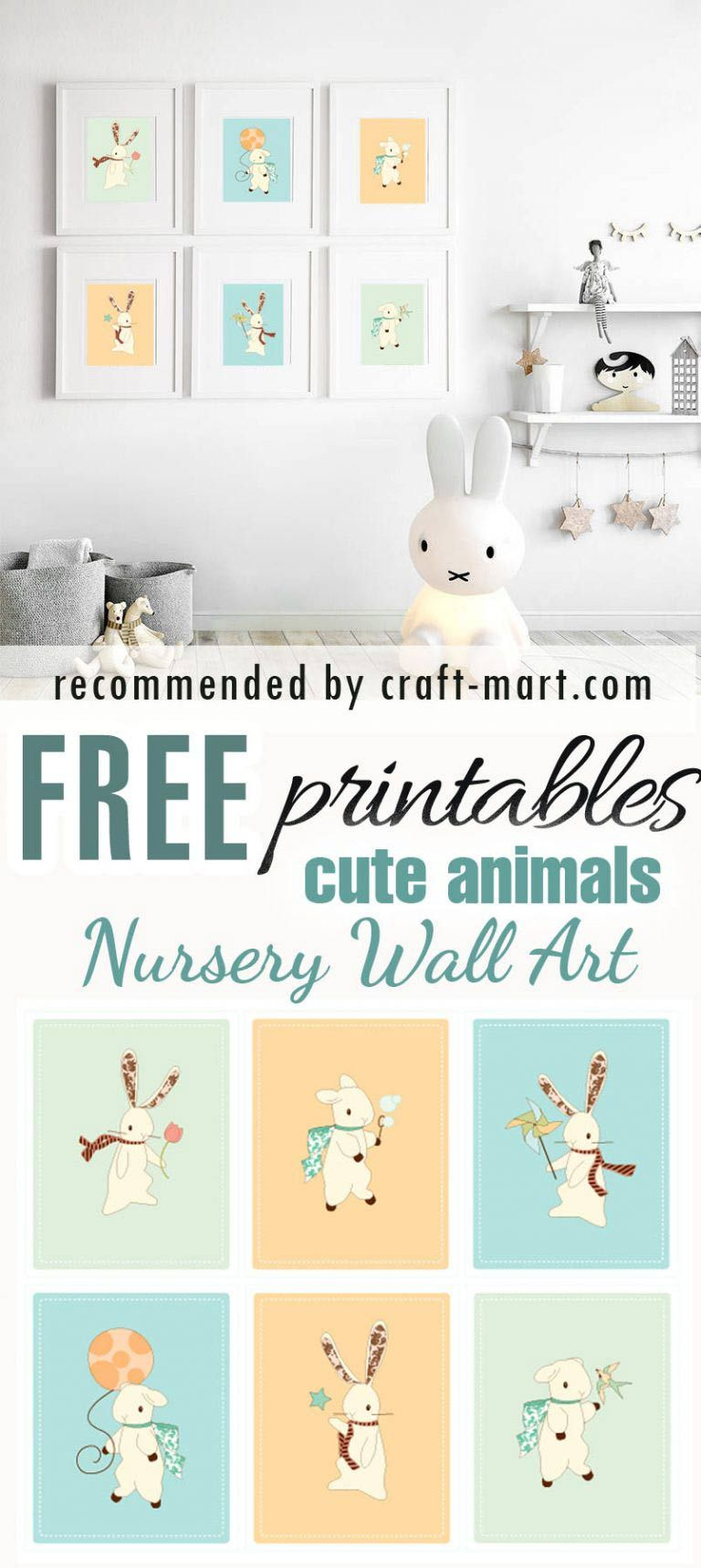 Cute Fairy Tale Animals Free Nursery Printables within Free Nursery Printables