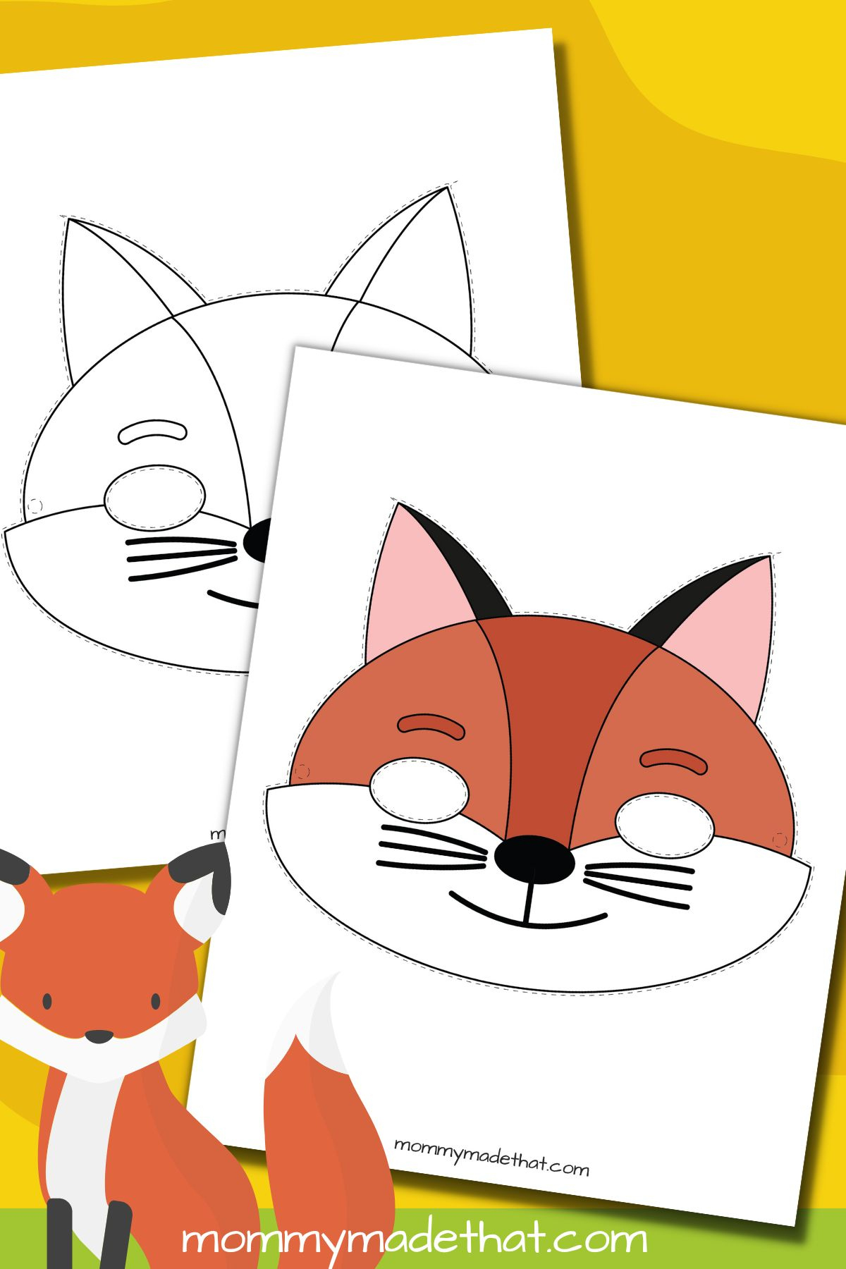 Cute Fox Mask Template (Free Printables) inside Free Printable Fox Mask Template