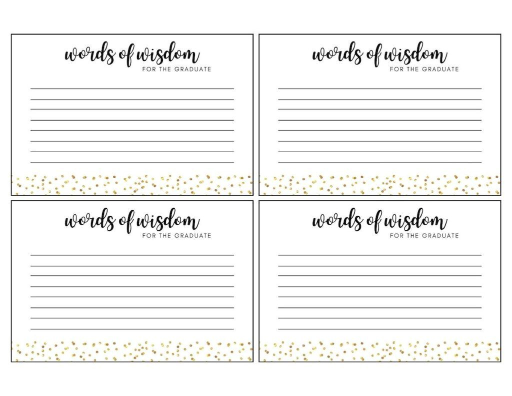 Cute Graduation Party Free Printables (Gold And Black throughout Free Printable Graduation Advice Cards