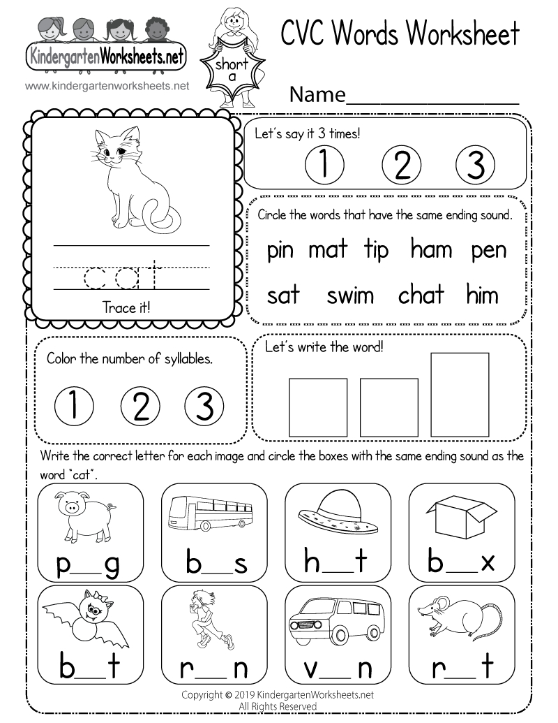 Cvc Words Worksheet - Free Printable, Digital, &amp;amp; Pdf for Free Printable CVC Worksheets