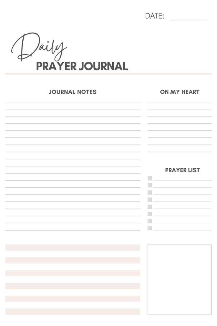 Daily Journal Layout Free Printable | Prayer Journal, Bible pertaining to Free Printable Prayer Journal