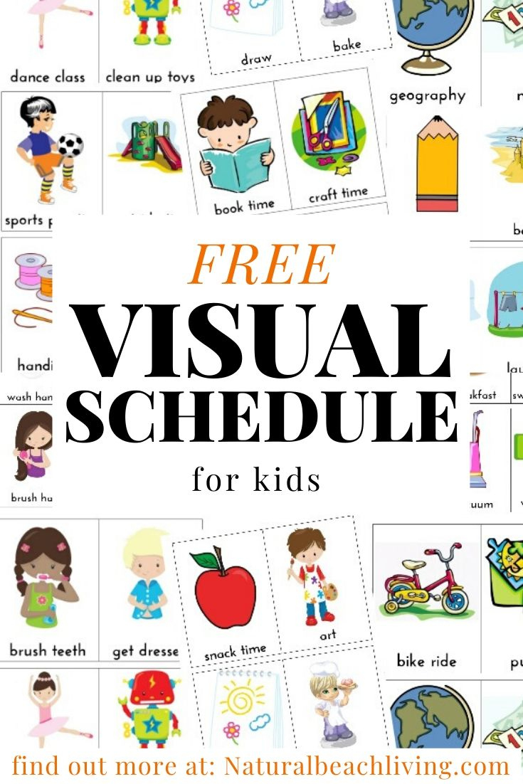 Daily Visual Schedule For Kids Free Printable - Natural Beach Living throughout Free Printable Visual Schedule For Classroom