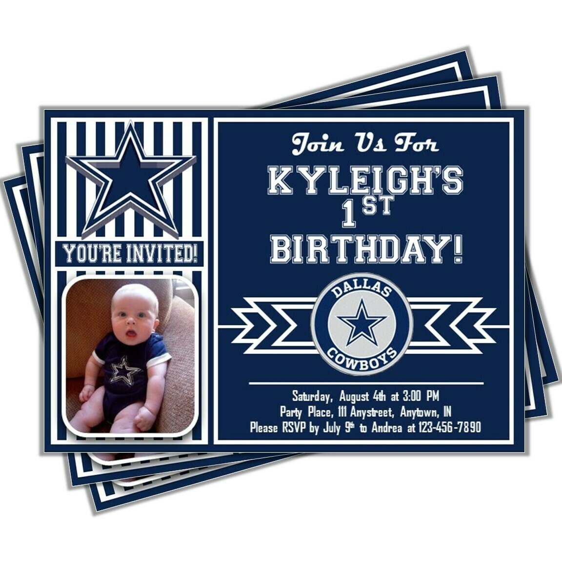 Dallas Cowboys Invitation Template regarding Free Printable Dallas Cowboys Birthday Invitations