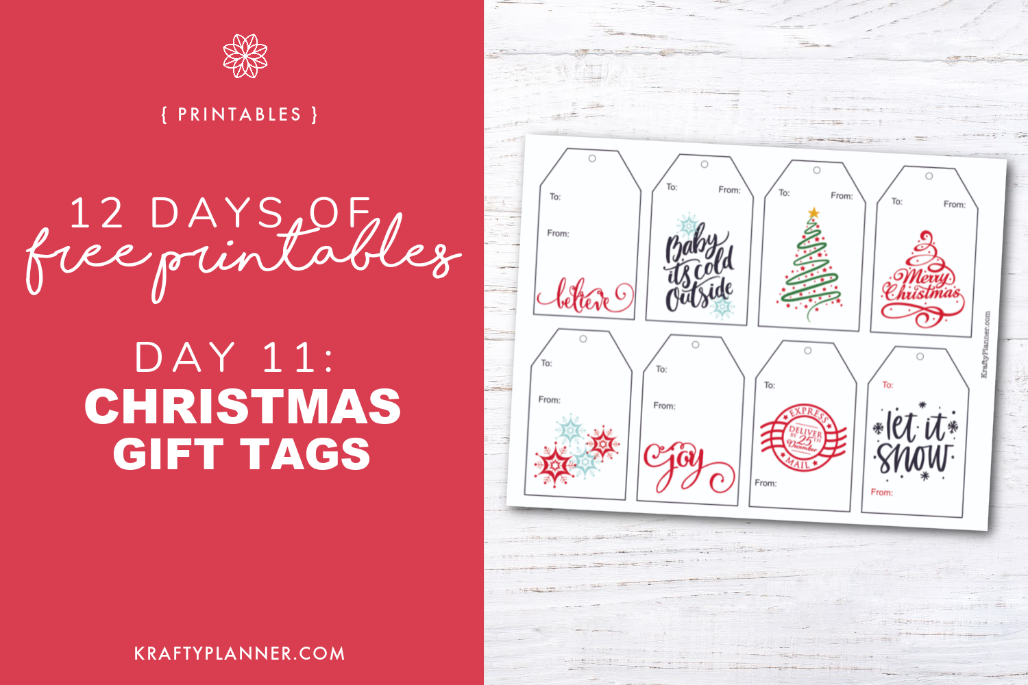 Day 11: Christmas Gift Tags {12 Days Of Free Christmas Printables in Free Printable 12 Days Of Christmas Gift Tags