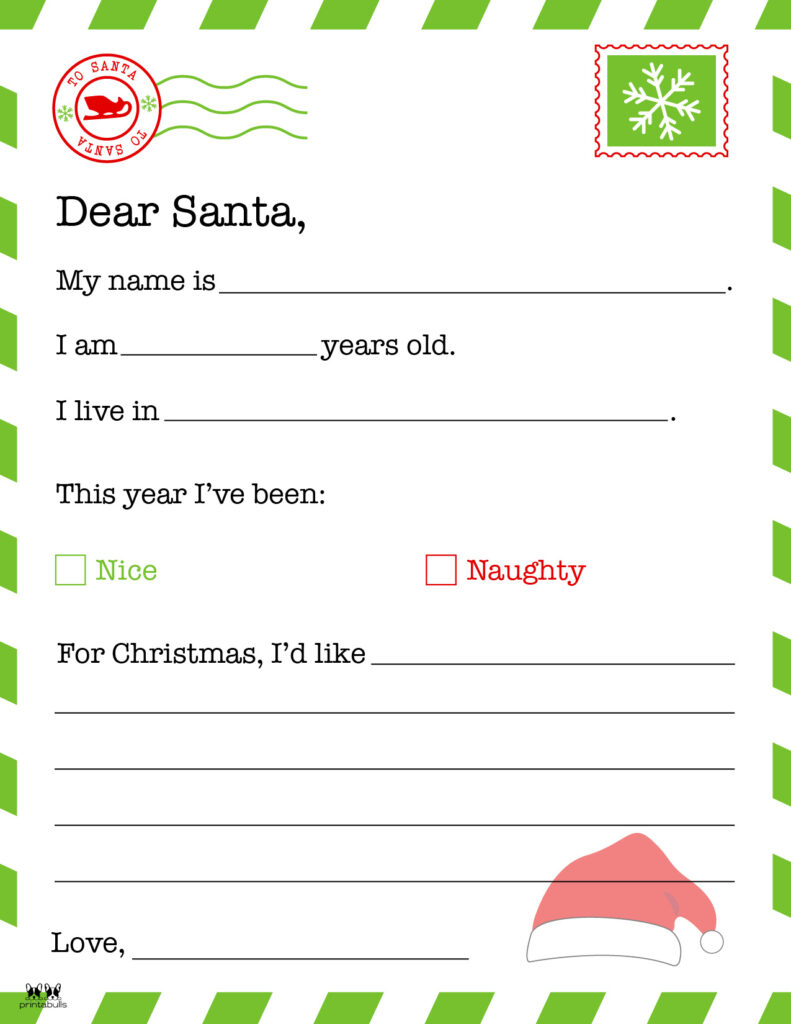 Dear Santa Letter Printables - Free | Printabulls with Free Printable Dear Santa Stationary