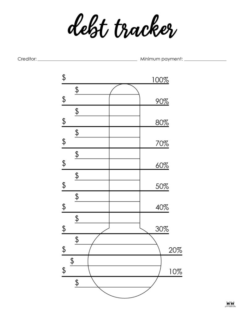 Debt Trackers &amp;amp; Debt Snowball Worksheets - 35 Pages | Printabulls intended for Free Printable Debt Free Charts