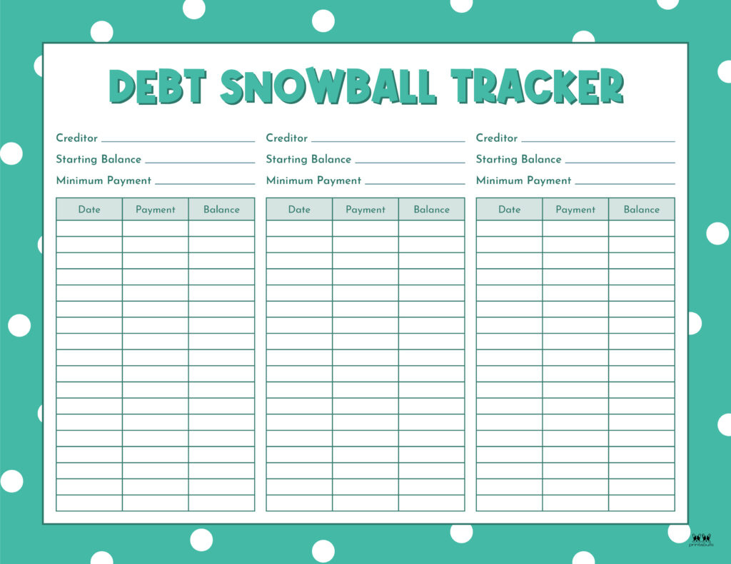 Debt Trackers &amp;amp; Debt Snowball Worksheets - 35 Pages | Printabulls within Free Printable Debt Payoff Worksheet