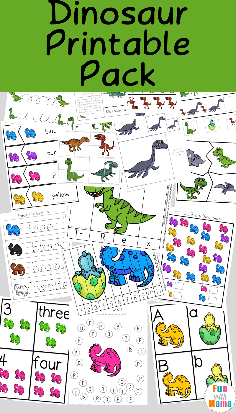 Dinosaur Preschool Printable Pack - Fun With Mama regarding Free Printable Dinosaur Activities For Kindergarten