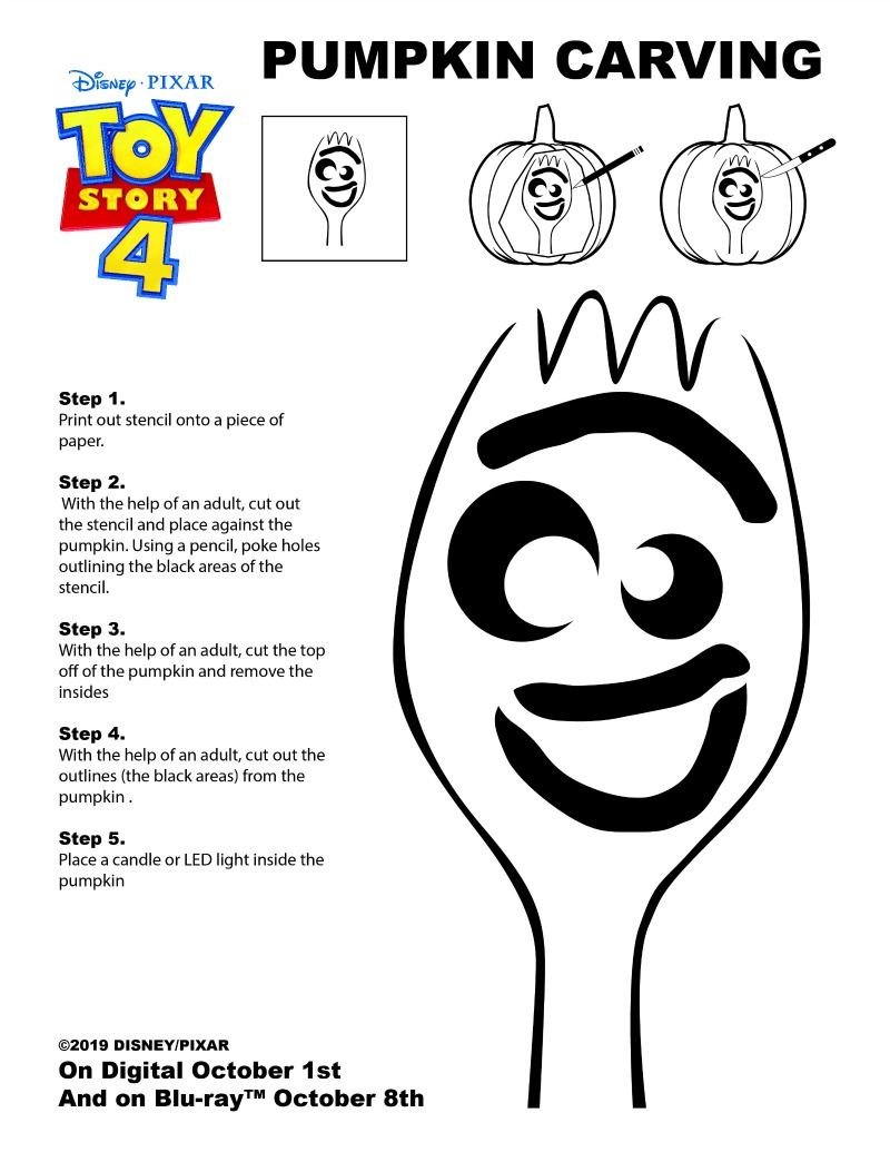 Disney Toy Story Forky Pumpkin Stencil - Mama Likes This within Free Printable Toy Story Pumpkin Carving Patterns