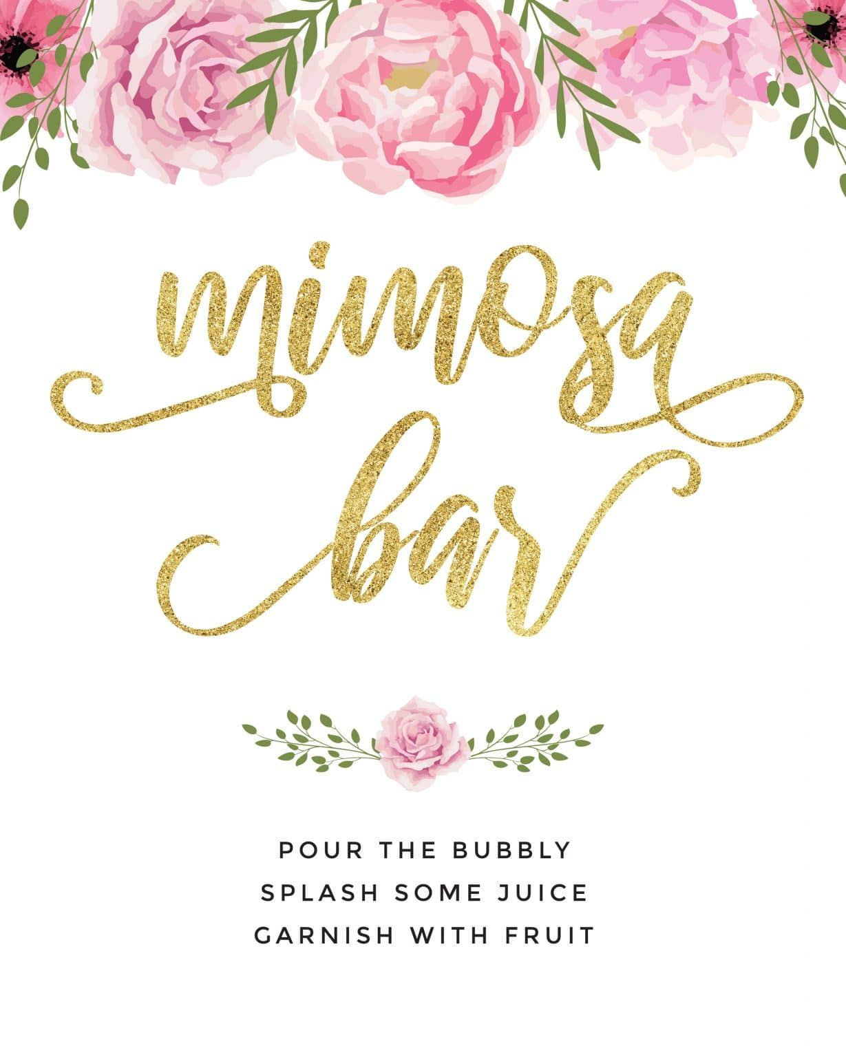 Diy Mimosa Bar Setup And Recipe Ideas throughout Free Printable Mimosa Bar Sign