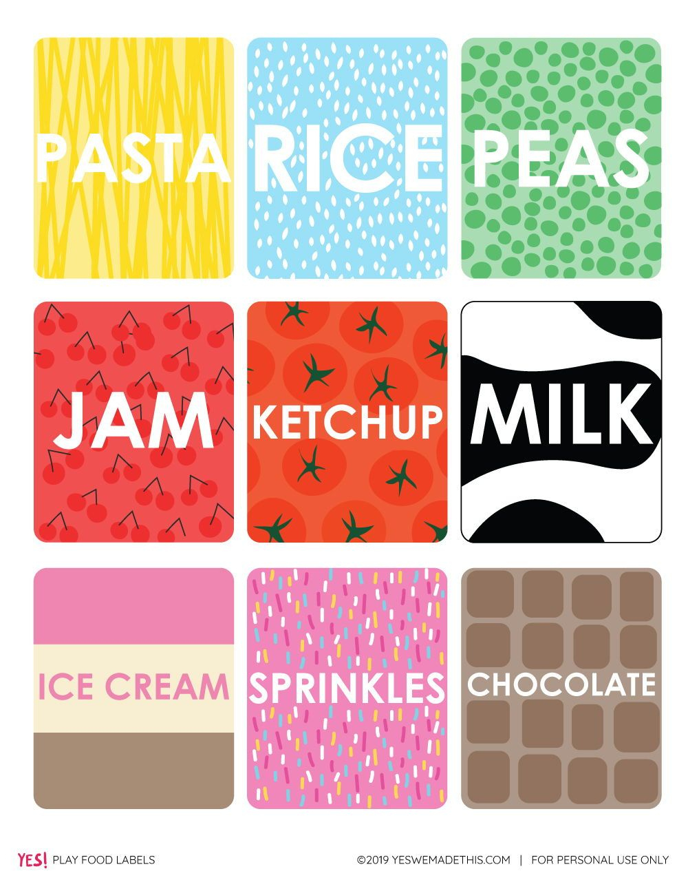 Diy Play Food Labels Template - Yes! We Made This | Play Food with regard to Free Printable Play Food Labels