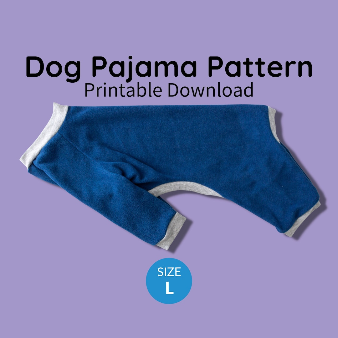 Dog Pajamas Sewing Pattern Pdf Download Size L Dog Clothing Pattern, Whippet, Medium Dog, Digital Download, Dog Onesie, Post Surgery - Etsy for Free Printable Dog Pajama Pattern