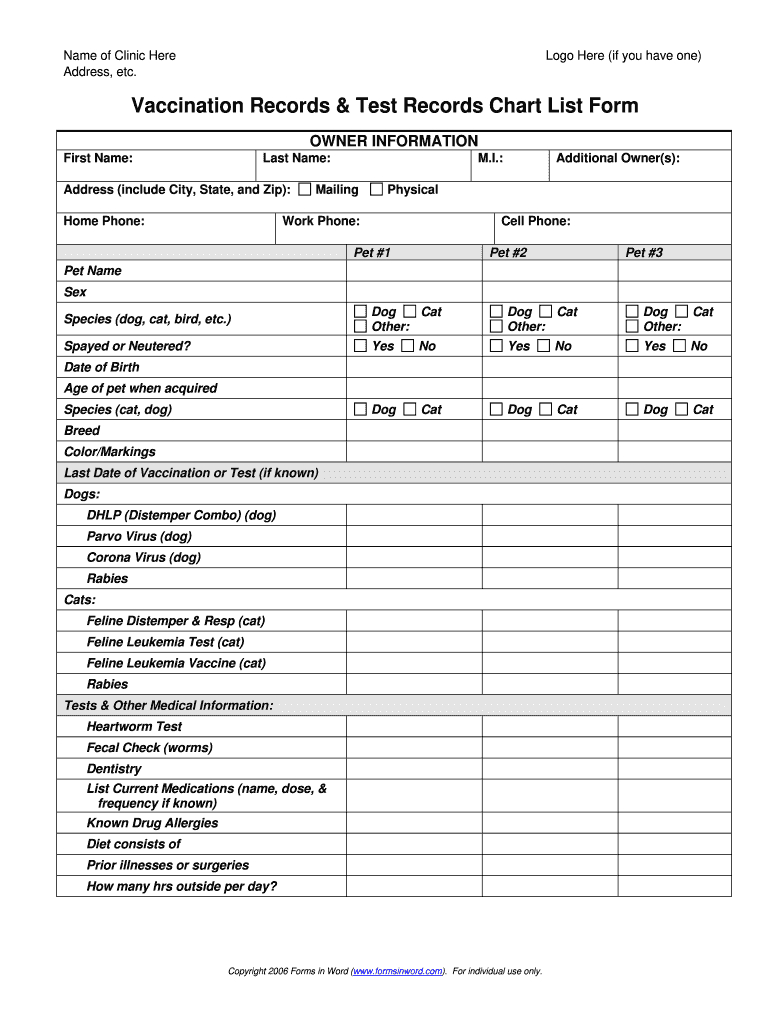 Dog Vaccination Record Printable Pdf - Fill Online, Printable with regard to Free Printable Dog Shot Records