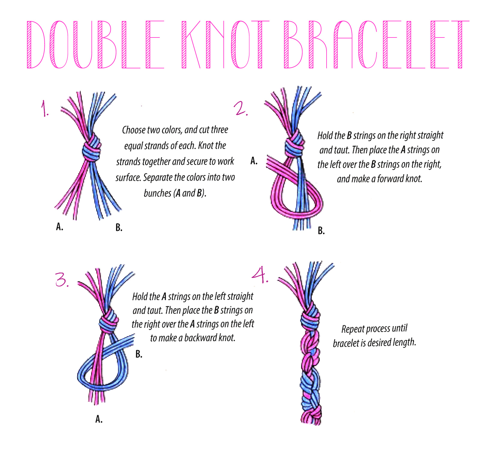 Double Knot | Making Mondays with Free Printable Friendship Bracelet Patterns