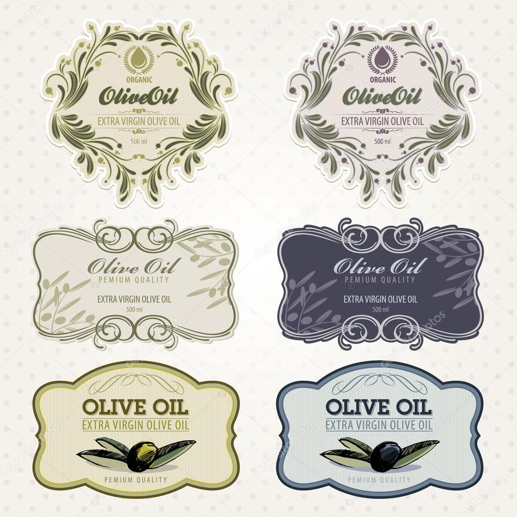 Download - Olive Oil Labels Set — Stock Illustration #6586743 for Free Printable Olive Oil Labels