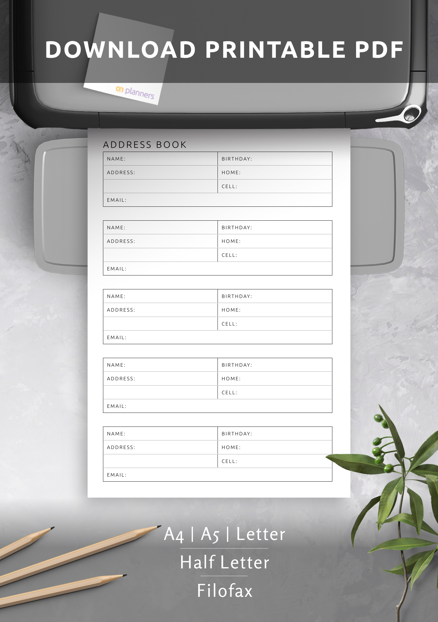 Download Printable Address Book Template Pdf with regard to Free Printable Address Book Software