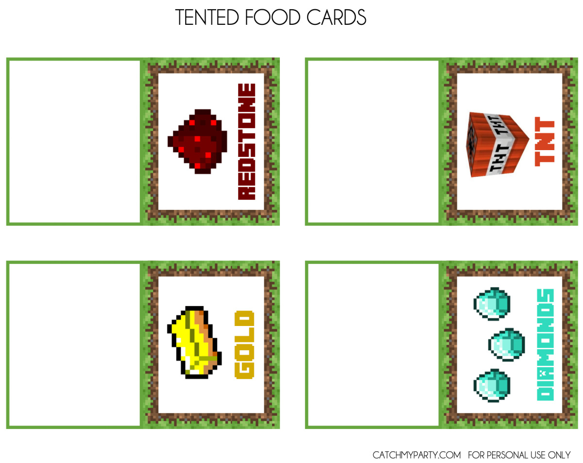 Download These Awesome Free Minecraft Party Printables! | Catch My with regard to Free Printable Minecraft Food Labels