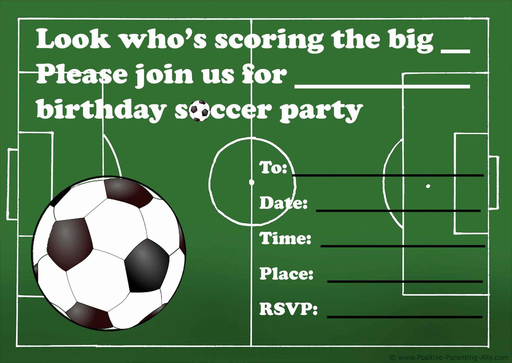 Downloadable Free Printable Soccer Birthday Party Invitations within Free Printable Soccer Birthday Invitations