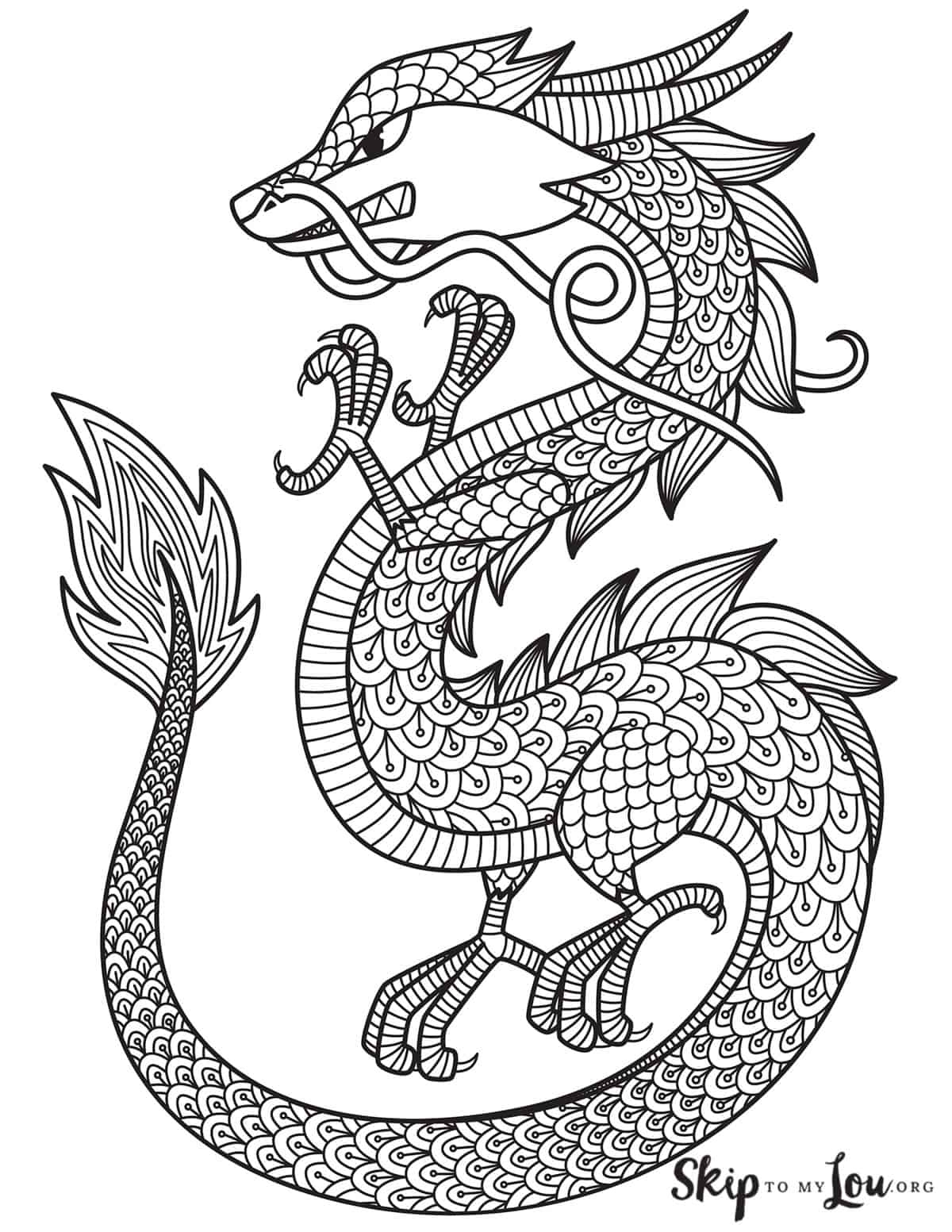 Dragon Coloring Pages | Skip To My Lou for Free Printable Chinese Dragon Coloring Pages