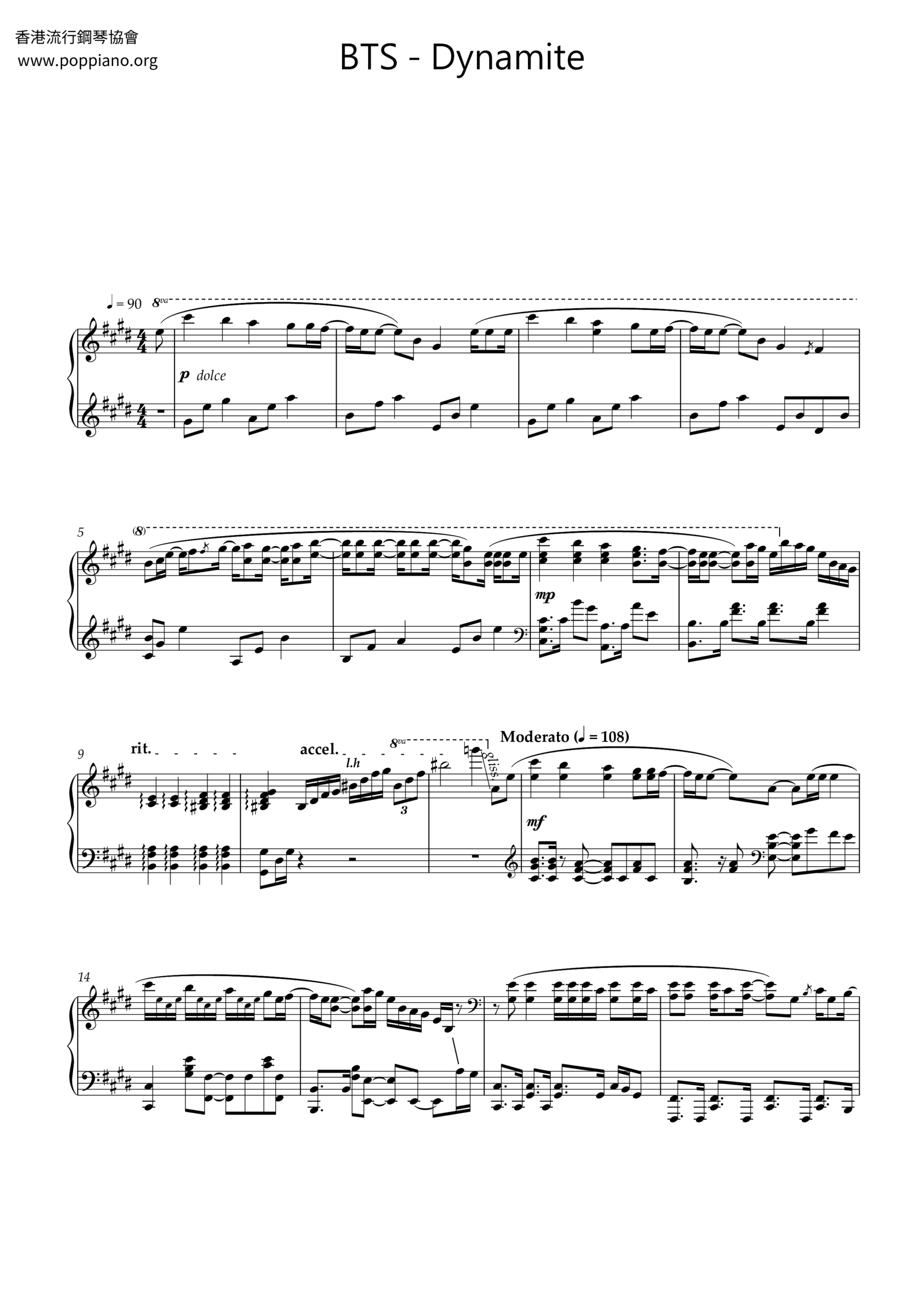 ☆ Bts-Dynamite Sheet Music Pdf, - Free Score Download ☆ in Dynamite Piano Sheet Music Free Printable