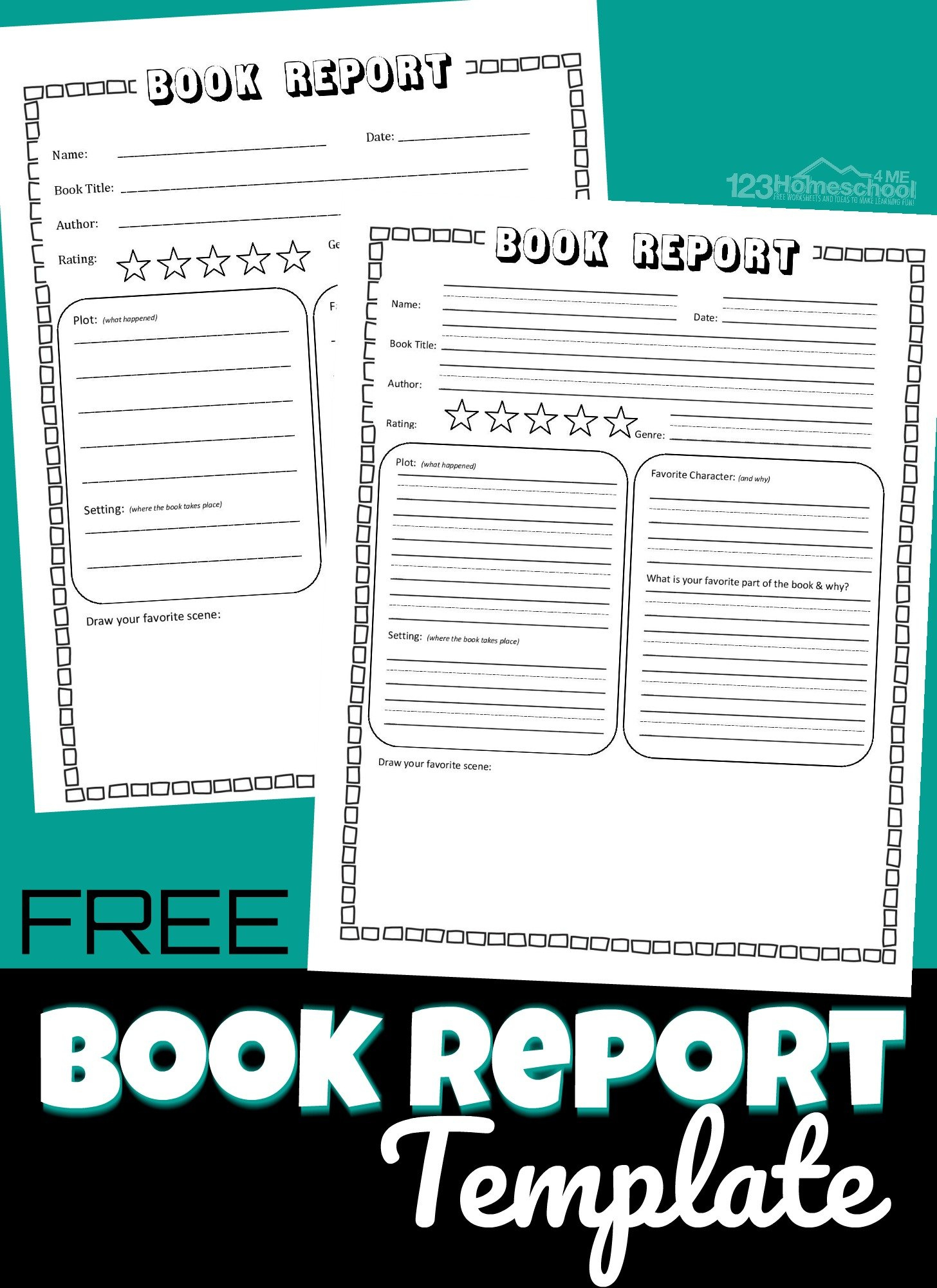 ✏️ Free Printable Book Report Template for Free Printable Book Report Forms