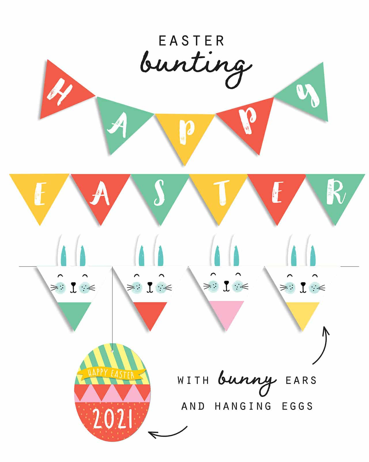 Easter Bunting Printable pertaining to Free Printable Easter Bunting