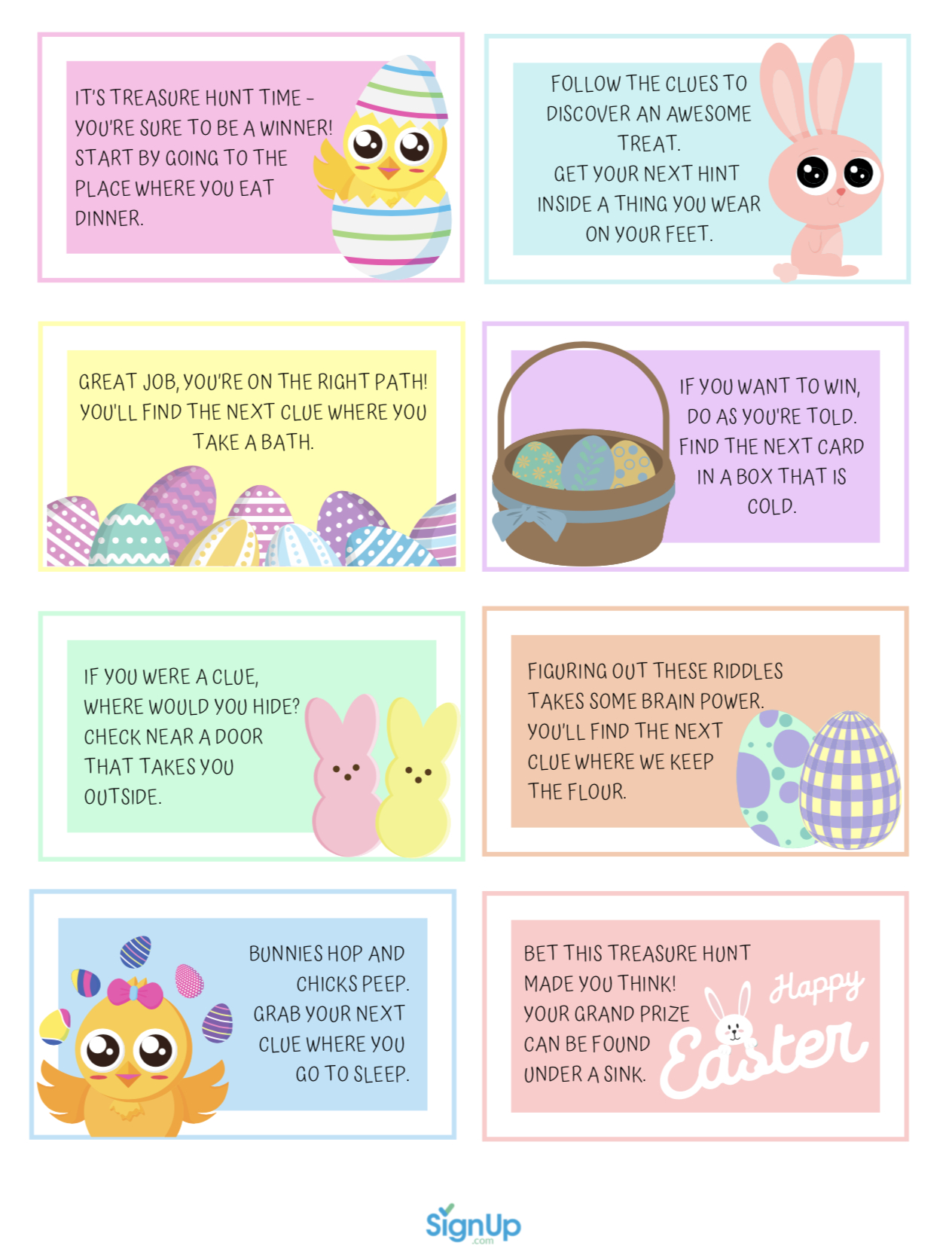 Easter Scavenger Hunt At Home | Signup throughout Free Printable Easter Egg Hunt Riddles