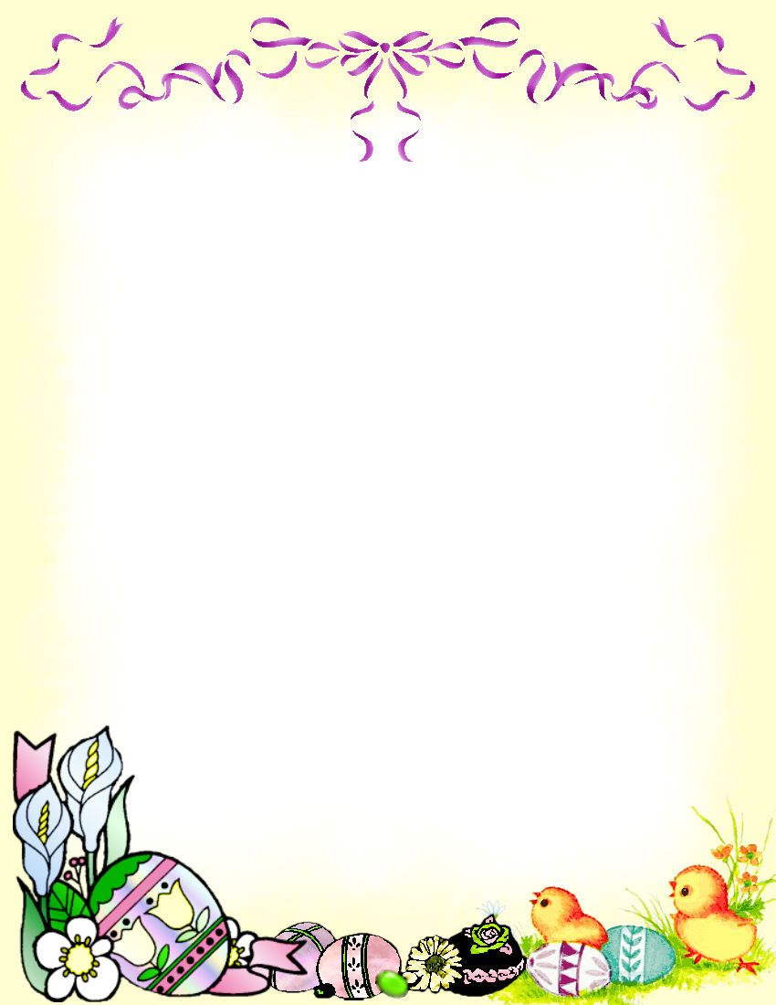 Easter Stationery | Letterhead Template, Easter Frame, Letter Paper in Free Printable Easter Stationery