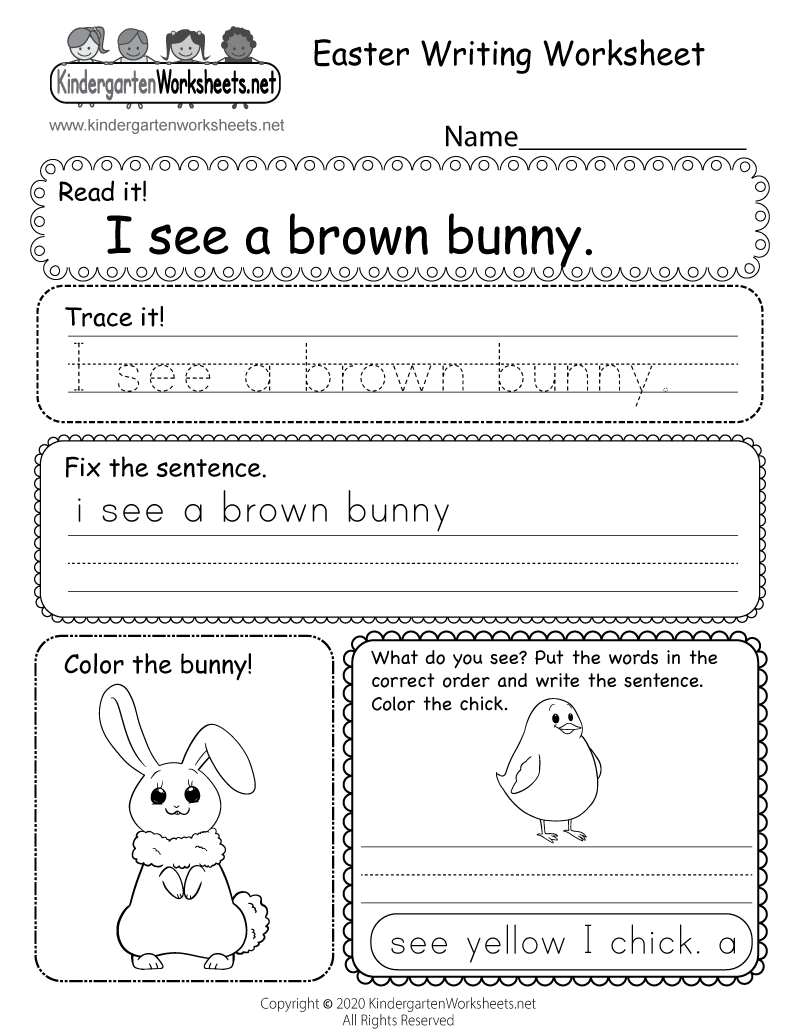 Easter Writing Worksheet - Free Printable, Digital, &amp;amp; Pdf inside Free Printable Writing Worksheets