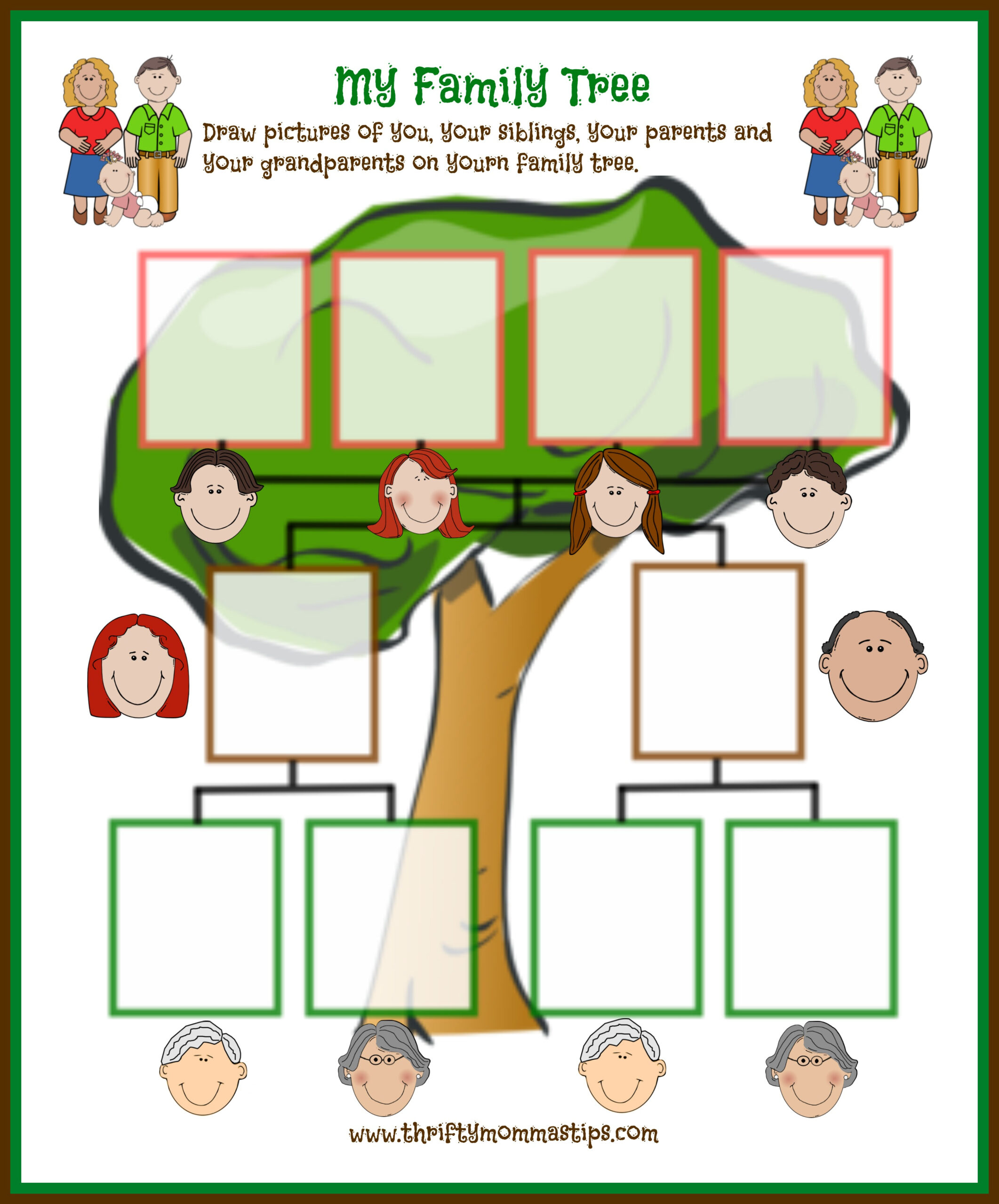 Easy Family Tree Printable For Traditional Families for My Family Tree Free Printable Worksheets