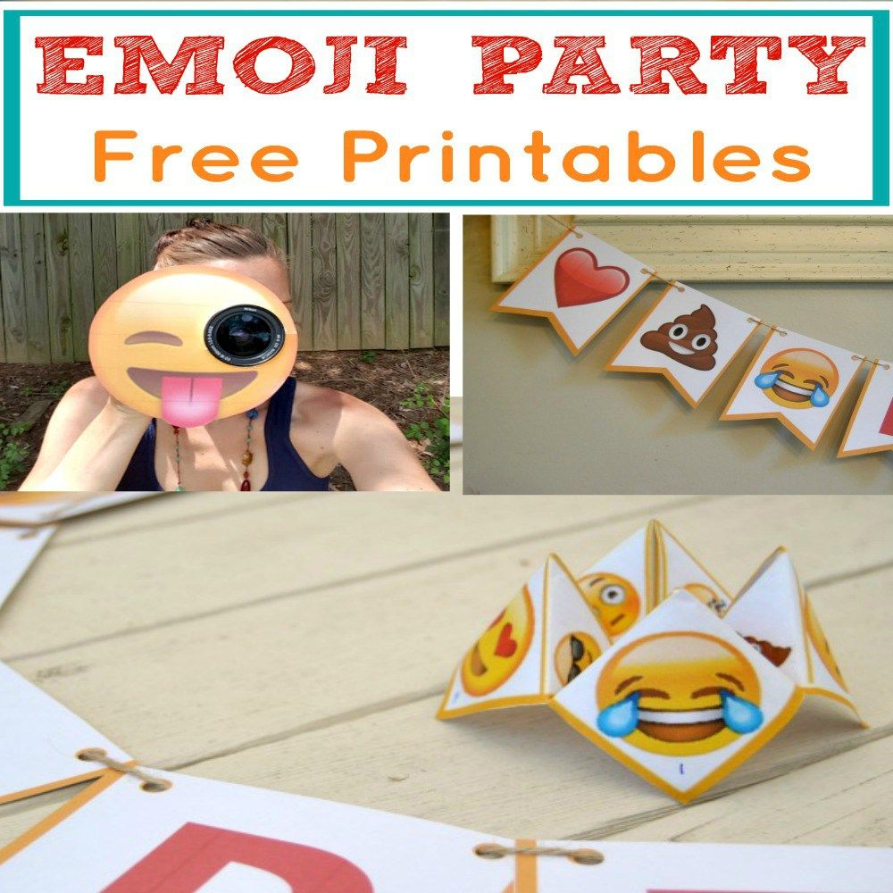 Easy &amp;amp; Popular Emoji Party Package With Free Printables | Emoji with Free Emoji Party Printables