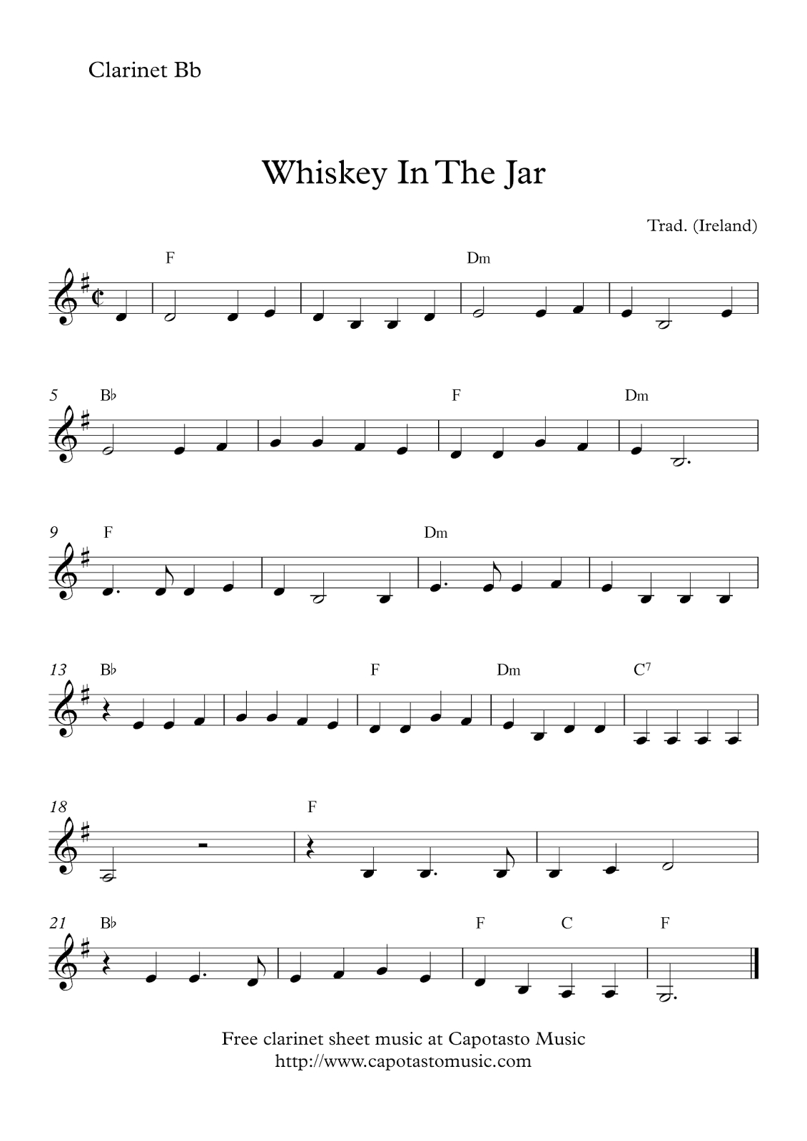 Easy Sheet Music For Beginners: Free Easy Clarinet Sheet Music regarding Free Sheet Music For Clarinet Printable