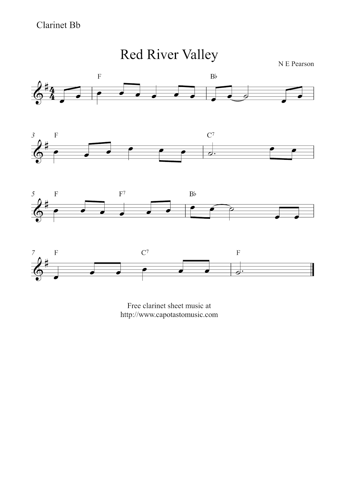 Easy Sheet Music For Beginners: Free Easy Clarinet Sheet Music with regard to Free Sheet Music For Clarinet Printable