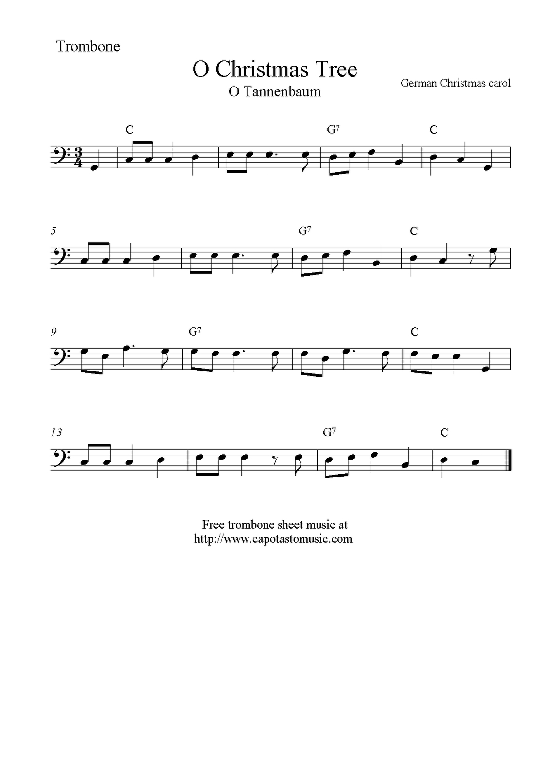 Easy Sheet Music For Beginners: O Christmas Tree (O Tannenbaum with regard to Trombone Christmas Sheet Music Free Printable