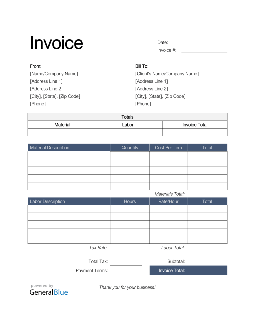 Easy-To-Use Free Printable Invoice Templates | Monday Blog in Free Printable Work Invoices