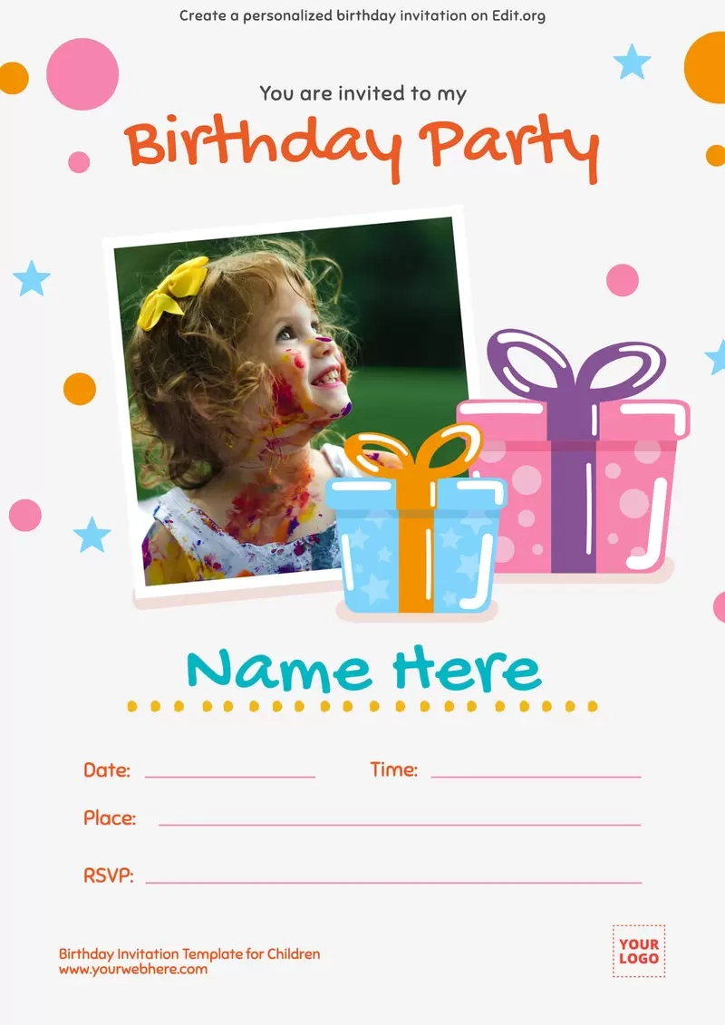 Editable Birthday Invitation Templates intended for Free Printable Personalized Birthday Invitation Cards