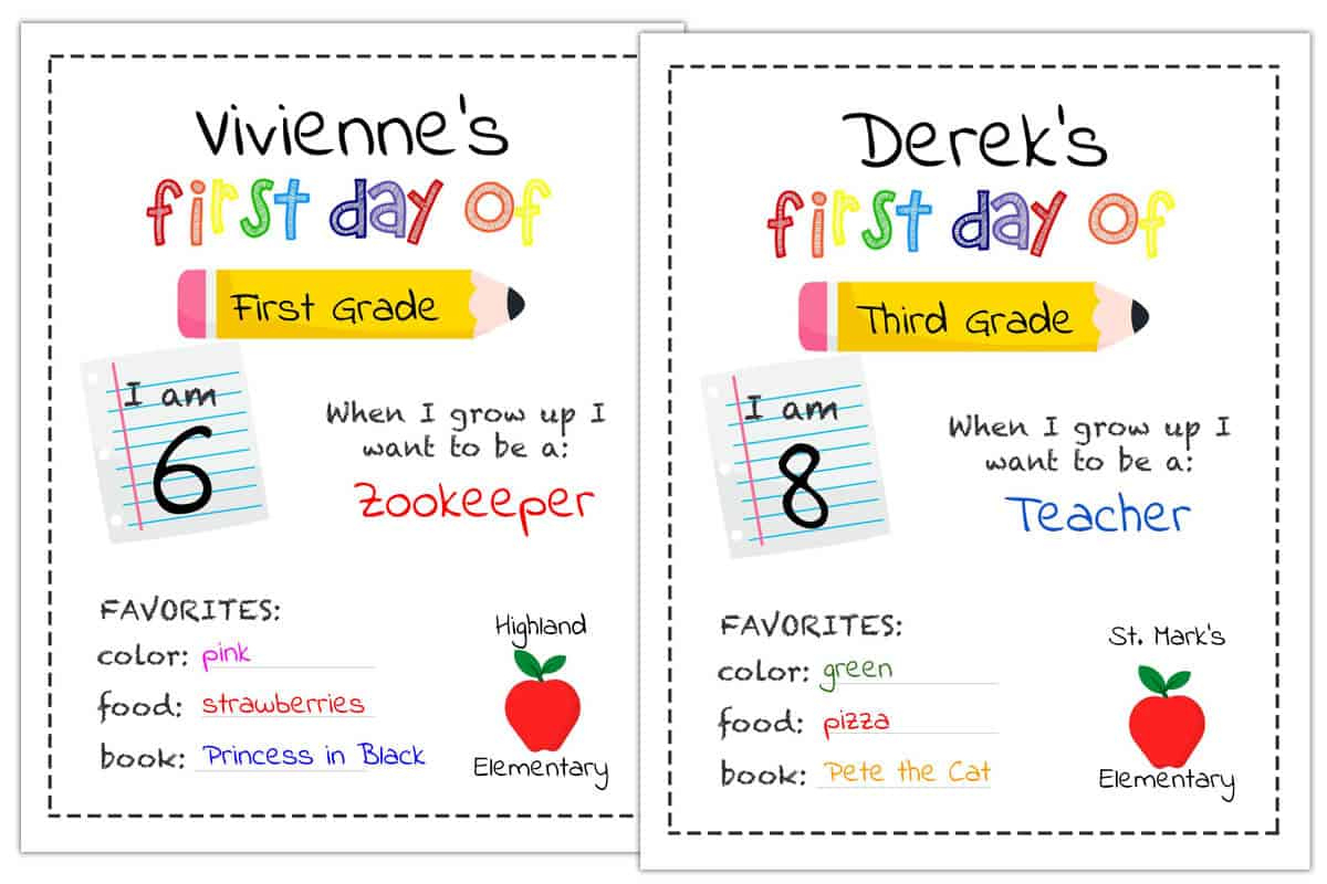 Editable First Day Of School Sign Printable | Mrs. Merry with regard to First Day Of School Template Free Printable