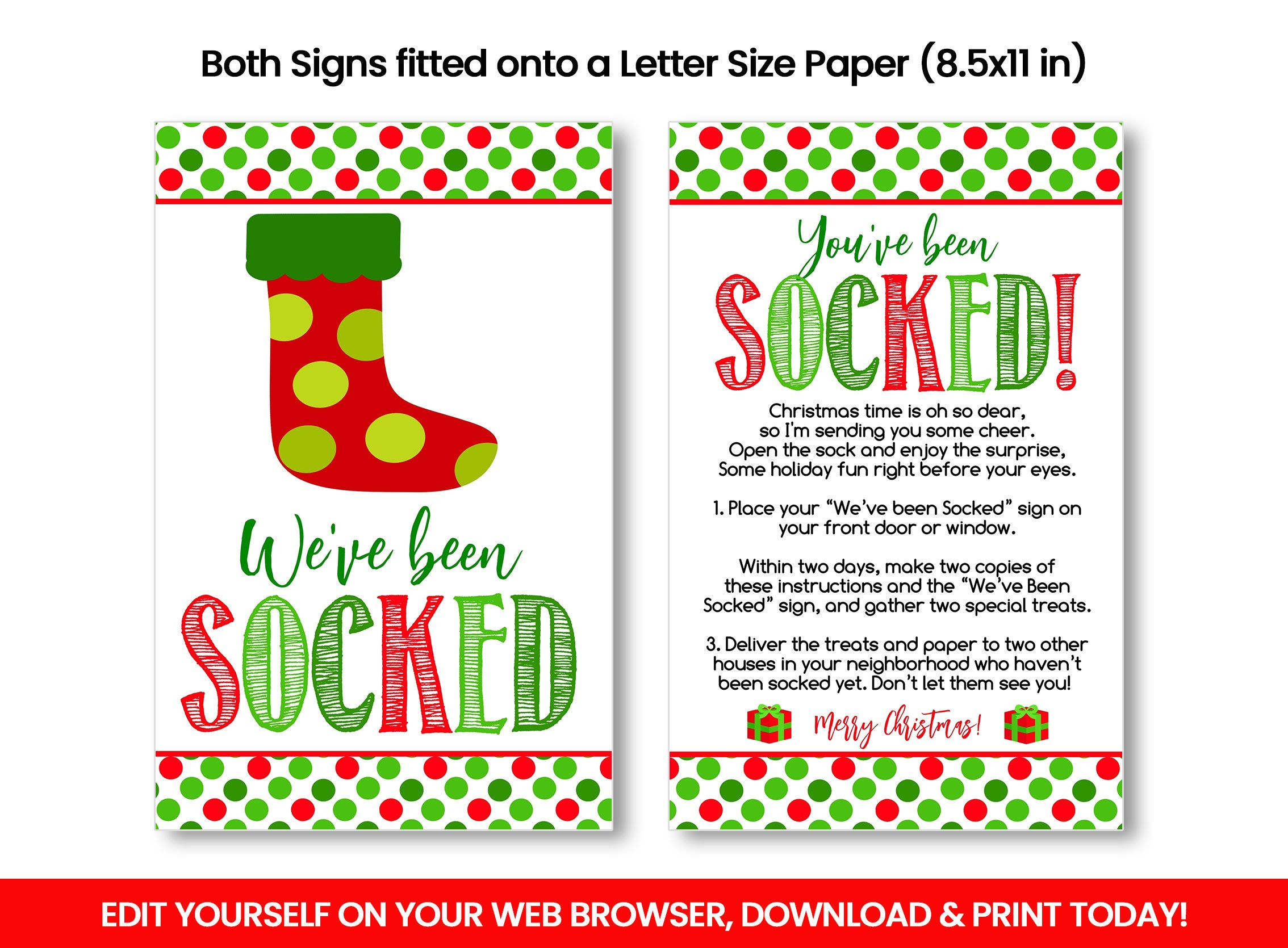 Editable We&amp;#039;Ve Been Socked Sign, You&amp;#039;Ve Been Elfed, Neighbors intended for You Ve Been Socked Free Printable