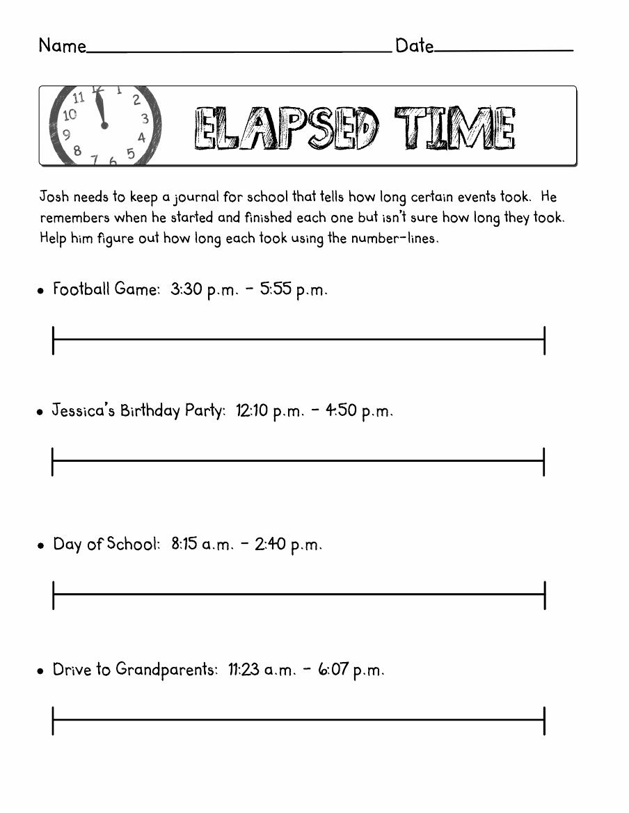 Elapsed Time Worksheets Free Printable